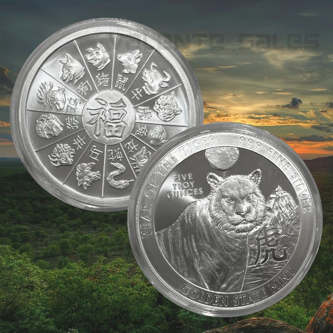 5 oz Lunar Year of the Tiger silver